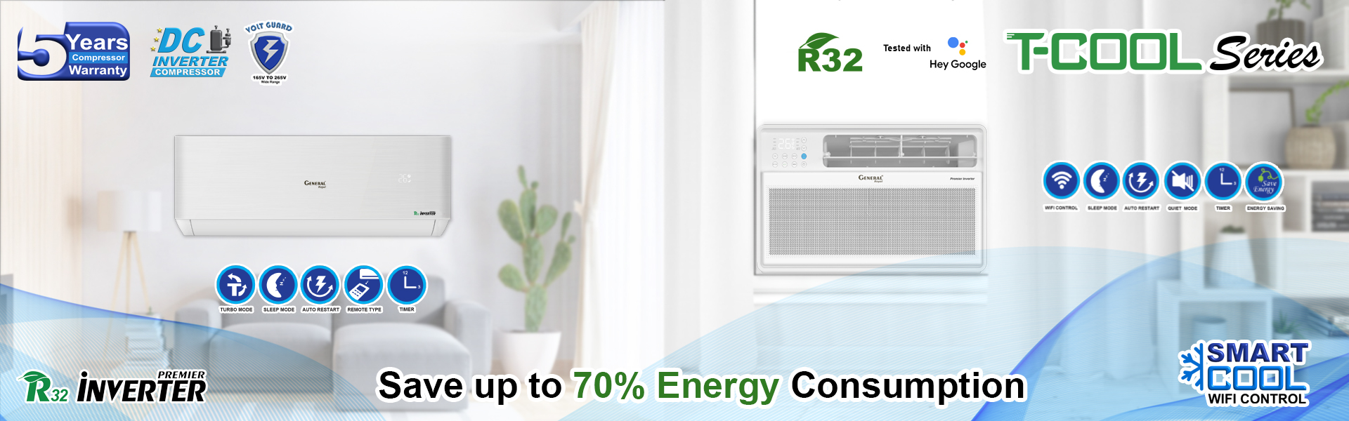 Save up to 70% Energy consuimption
